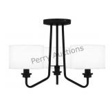 Ainsdale 18 In. 3-light Matte Black Semi-flush Mou