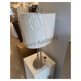 Lamp With Stainless Steel Bottom White Top