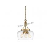 Octave 3-light Pendant In Warm Brass