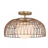 1-light Convertible Pendant Or Semi-flush In Natur