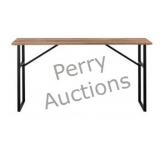 Deven Natural Wood & Black Console Table