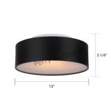 Dexter 2 Light Flush Mount, Black Finish (83tqt) B