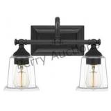 Nicholas 2 Light 15 Inch Earth Black Bath Light Wa