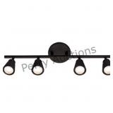Solo 4 Light 120 Black Fixed Rail Ceiling Light, W