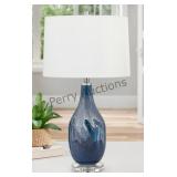 Dark Blue & White Table Lamp