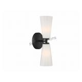 2-light Wall Sconce In Matte Black (8043ccy) By Sa