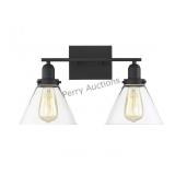 Drake 2-light Bathroom Vanity Light In Black