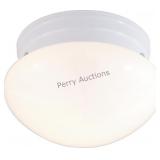 2 Light - 10' Flush With White Glass - White Fini2