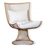 Stylecraft Chair Linen Fabric On Metal Frame Sf261