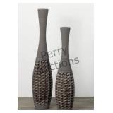 Oversized Rattan Floor Vases