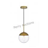 Eclipse 1 Light Brass Pendant With Clear Glass (jr