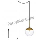 Eclipse 1 Light 8 Inch Brass And Clear Pendant Cei