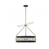 Edina 4-light Pendant In Matte Black With Warm Brs