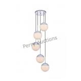 Eclipse 5 Lights Chrome Pendant With Frosted Whits