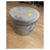 Round Storage Ottoman In Grey By At Home, W