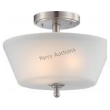 Surrey; 3 Light; Semi-flush Fixture With Frosted S