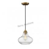 1-light Mini Pendant In Natural Brass (80409rx) By