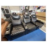 Valencia Black Leather Home Theater Three-piece
