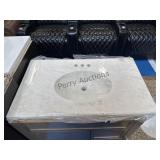 33 x 19 white marble bathroom vanity top. 3 hole
