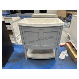 30 X 19 Gray Curved Bathroom VanityThree Hole
