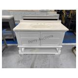 47 X 21 White Bathroom Vanity,Three Hole