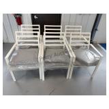 Set Of 6 Chairs With Gray Cushions