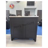 36' Vanity Black Base White 3 Hole Top.
