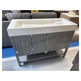 48 x 20 gray bathroom vanity with 2 hole white