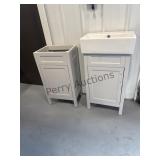 Hpair Of 16.5ï¿½ Gray Bath Room Vanities. 1 Has A