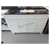 49ï¿½ White Vanity With Black Vanity Top And Back
