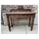 Hand Carved Wood Writing Desk