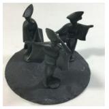 Vintage Mid-Century Cast-Iron Japanese Geishas