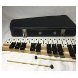 Vintage Xylophone with Black Carry Case