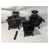 Vintage Mini Queen Cast Iron Stoves w/ parts