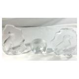 Crystal Paperweights with Etched Animals