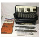 Vintage Wurlitzer 1030 Accordion Black with Case