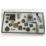 Collection of Knickknacks includes couple coins