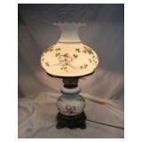 Vintage Glass Shade Floral Lamp