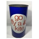Vintage GO FLY A KITE Trash Can