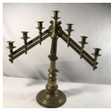Vintage Brass Candelabra, holds 7 tapered candles