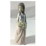 TORRALBA Porcelain Figurine Girl w/ Flowers