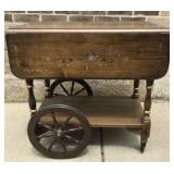 Vintage Tea Cart with Fold Up Sides