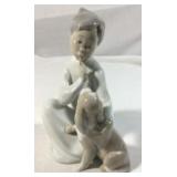 LLADRO Porcelain Figurine Titled Boy with Dog