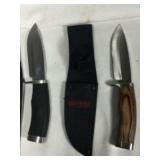 Pair of Grand Way Fixed Blade Hunting Knives with