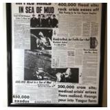 Framed Woodstock 1969 Commemorative Newspaper Coll