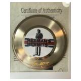 Herman's Hermits Autographed Gold-Tone Record Disp