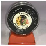 Autographed Chicago Blackhawks Hockey Puck