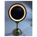 Vintage brass lighted magnifying vanity make up