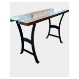 Natural Walnut and Glass River Console Table