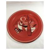 Vintage 1950s Metal Serving Tray -Barbecue Motif